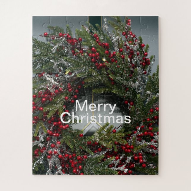 Quebra-cabeça Natal Wreath Red Berries Icics (Vertical)