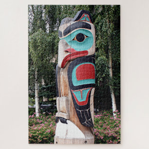 Quebra-cabeça Native American Totem Pole, Anchorage, Alasca