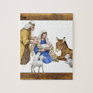 QUEBRA-CABEÇA NATIVIDADE DO QUADRO DE MADEIRA 18 CUSTOMIZABL DE