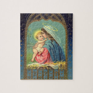 Quebra-cabeça Natividade Mary que guardara o bebê Jesus