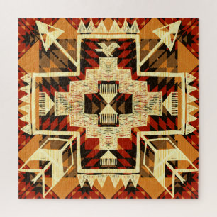 Quebra-cabeça Nativo Americano, Abstrato Vintage desenhado à Mão
