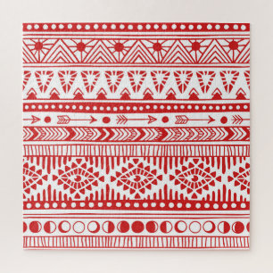 Quebra-cabeça Nativo Americano: Red Ink Doodle.