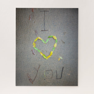Quebra-cabeça Nature Art I Love You Sticks and Leaves
