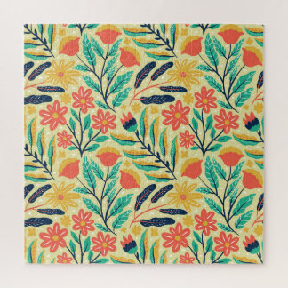 Quebra-cabeça Nature Foliage: Padrão Invisível Floral.