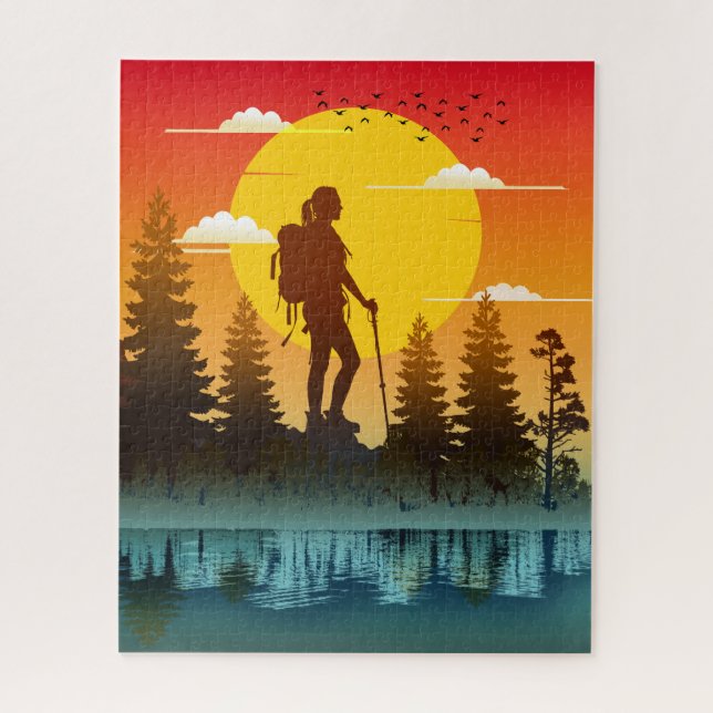 Quebra-cabeça Nature Women Caminhando Sunset (Vertical)