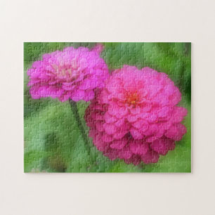 Quebra-cabeça Natureza das Flores de Zinnia Rosa