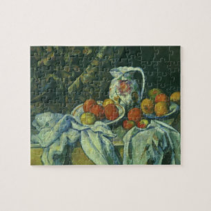 Quebra-cabeça Natureza Morta, Cortina e Jarro por Paul Cezanne