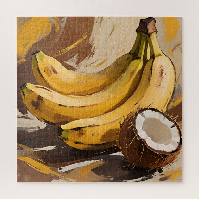 Quebra-cabeça Natureza-Morta de Bananas Coco (Vertical)