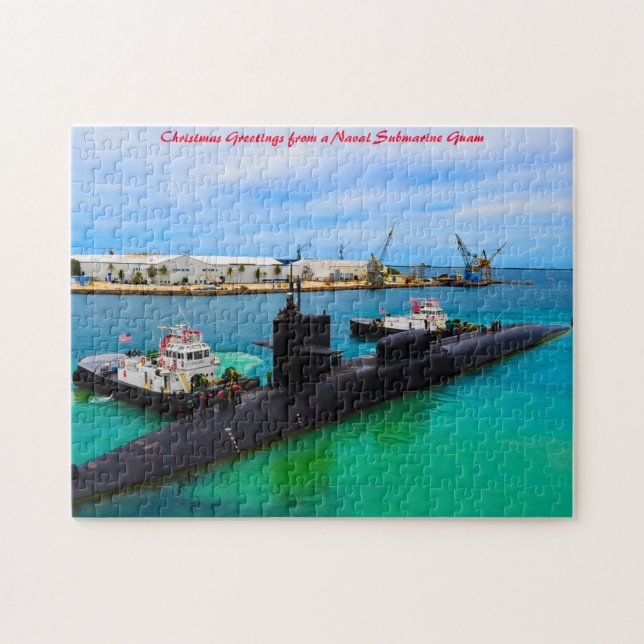 Quebra-cabeça Naval Submarine Guam.Christmas Greetings (Horizontal)