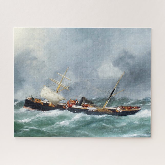 Quebra-cabeça Navio à vela a vapor Finsbury 1881 (Horizontal)