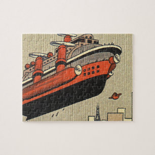 Quebra-cabeça Navio de Cruzeiro de Ficção Científica Vintage Hel