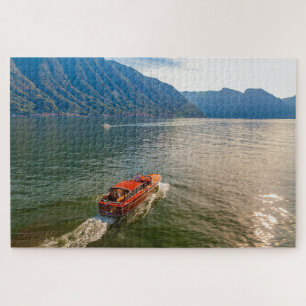 Quebra-cabeça Navio de luxo de vintage no Lago Como, Itália