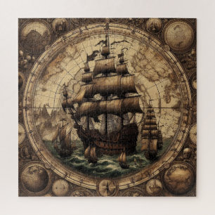 Quebra-cabeça Navio de navegação pirata antigo 1