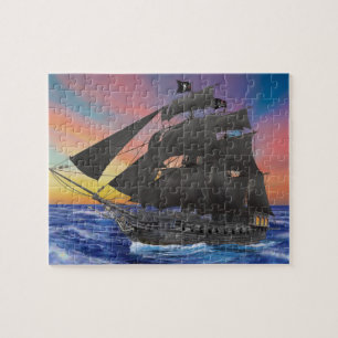 Quebra-cabeça Navio de pirata da barba preta