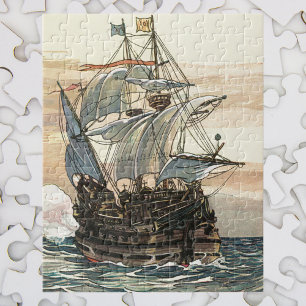 Quebra-cabeça Navio de pirata do vintage, navigação de Galleon