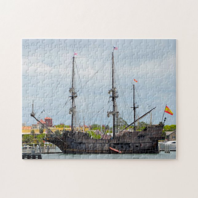 Quebra-cabeça Navio Galeão Antigo Flórida. (Horizontal)