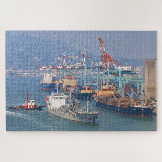 Quebra-cabeça Navio Jin Yang e rebocador (Horizontal)