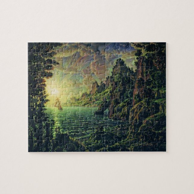 Quebra-cabeça Navios: Noite do Sol (por Konstantin Bogaevsky) (Horizontal)