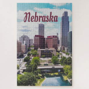 Quebra-cabeça Nebraska City Skyline Omaha
