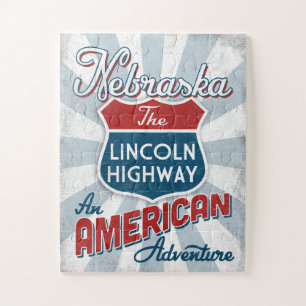 Quebra-cabeça Nebraska Lincoln Highway Vintage América