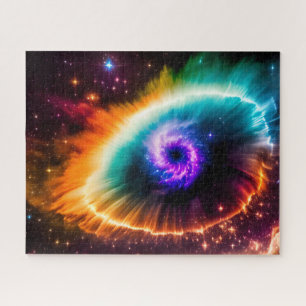 Quebra-cabeça Nebulosa Cósmica Pink e Pupilas Roxas no Universo