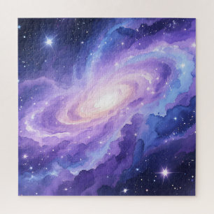 Quebra-cabeça Nebulosa de Galáxia Espiral Roxa Redemoinho Cósmic