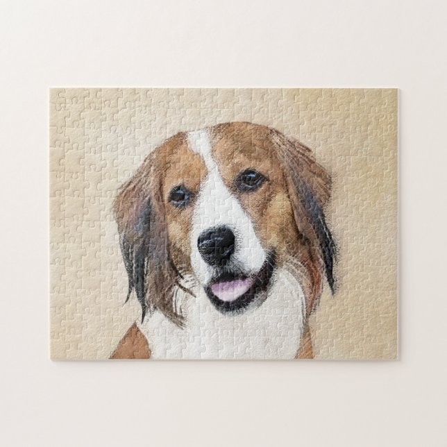 Quebra-cabeça Nederlandse Kooikerhondje - Pintura de Cachorro (Horizontal)