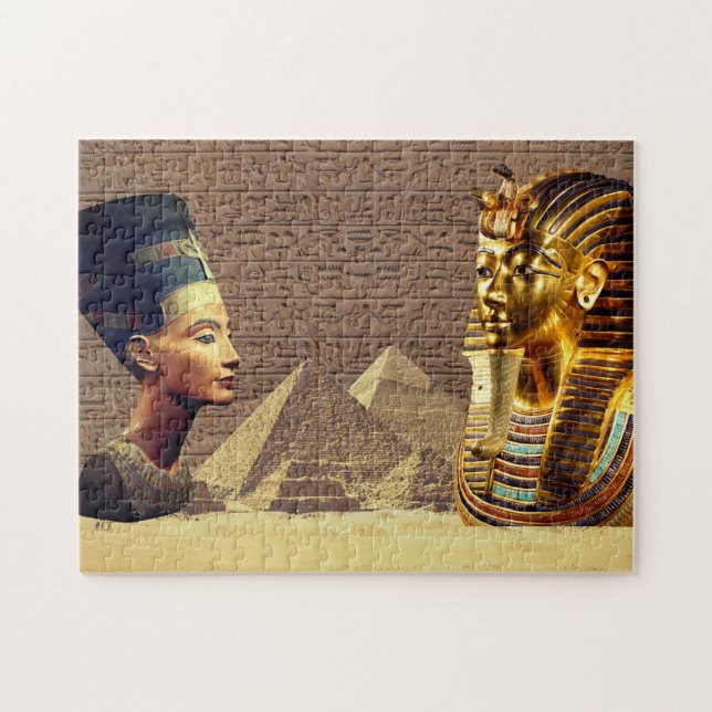 Quebra-cabeça Nefertiti e Tutankhamun Royalty Antigo (Horizontal)