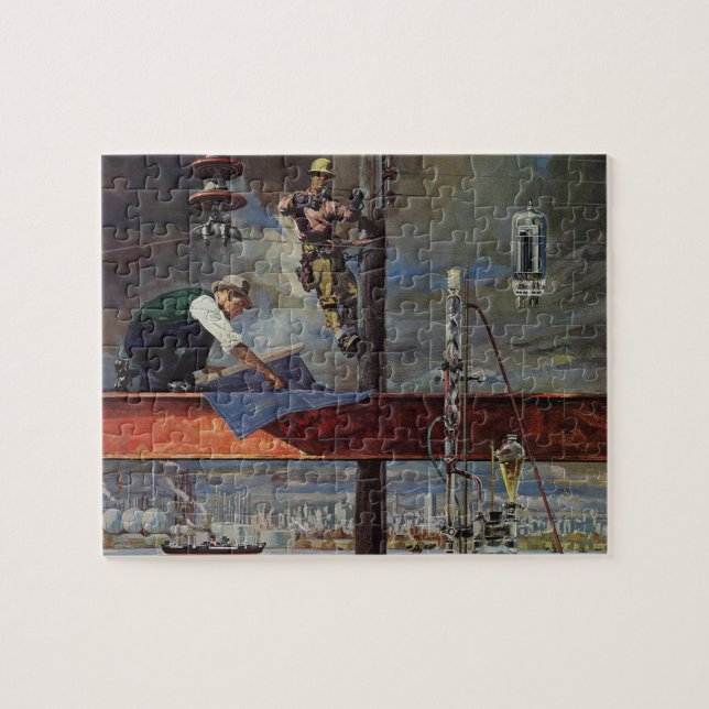 Quebra-cabeça Negócios Vintage, Arquitetos e Construção (Horizontal)