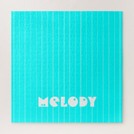 Quebra-cabeça Neon Cyan White Thin Vertical Strike Name