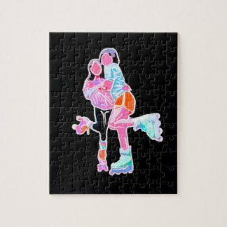 Quebra-cabeça Neon do Skate Roller dos Melhores Amigos