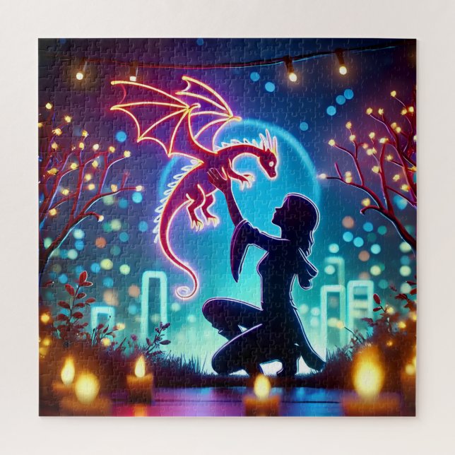 Quebra-cabeça  neon dragon trainer (Vertical)