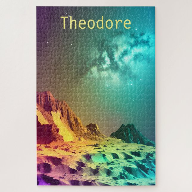 Quebra-cabeça Neon Galactic e Cosmic MountainRange (Vertical)