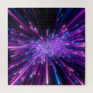 Quebra-cabeça Neon Galaxy - Fundo do Abstrato Cósmico