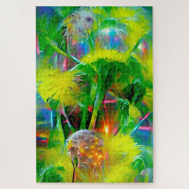 Quebra-cabeça Neon Glow Dandelions no Dream Garden (Vertical)