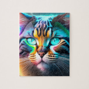 Quebra-cabeça Neon Lights Big Cat