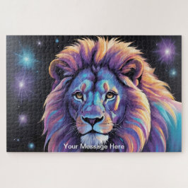 Quebra-cabeça Neon Majestade Lion Colorful Willife Art