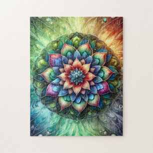 Quebra-cabeça Neon Mandala
