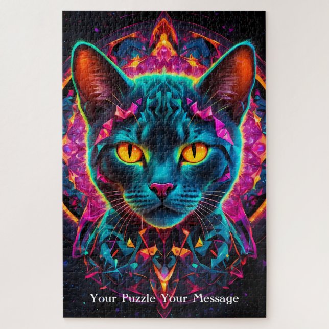Quebra-cabeça Neon Mandala Majestade (Vertical)