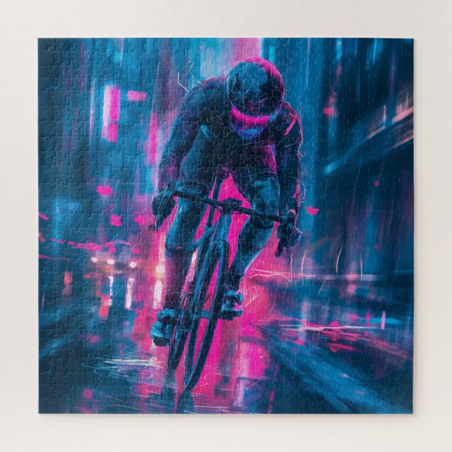Quebra-cabeça Neon Rennradfahrer (Vertical)