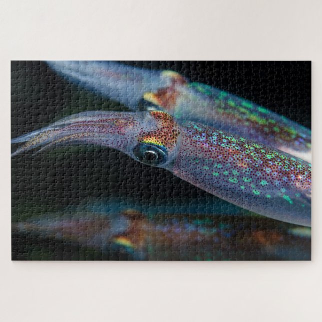Quebra-cabeça Neon Squid na Noite 20"x30" (Horizontal)