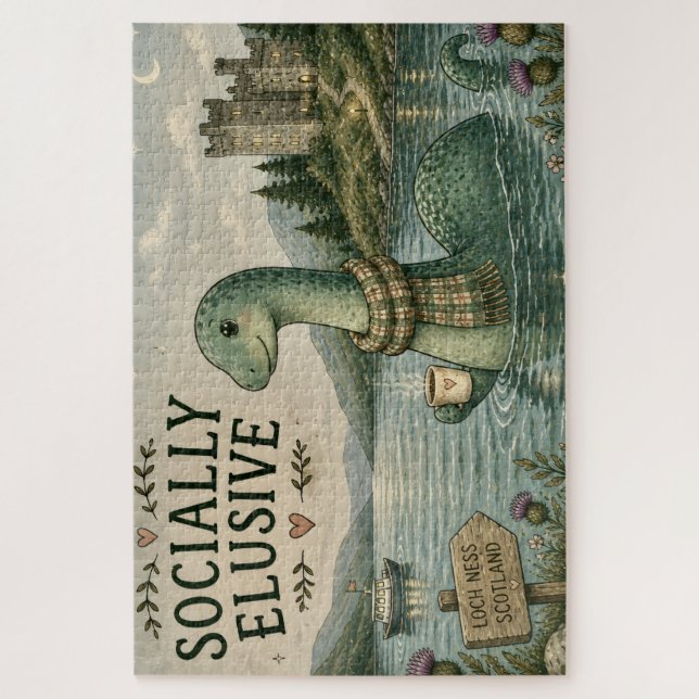 Quebra-cabeça Nessie Esquiva Socialmente Críptido Aconchegante L (Vertical)