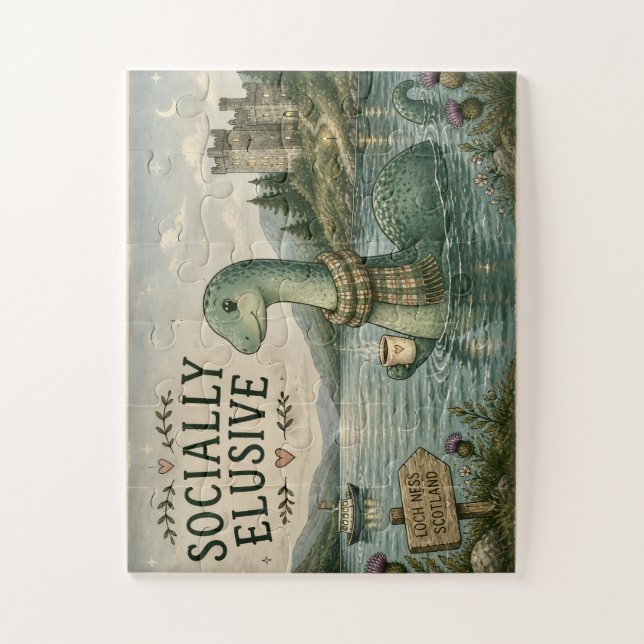 Quebra-cabeça Nessie Esquiva Socialmente Críptido Aconchegante L (Vertical)