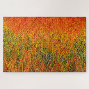 Quebra-cabeça "Neural Firestorm" - Abstrato amarelo laranja