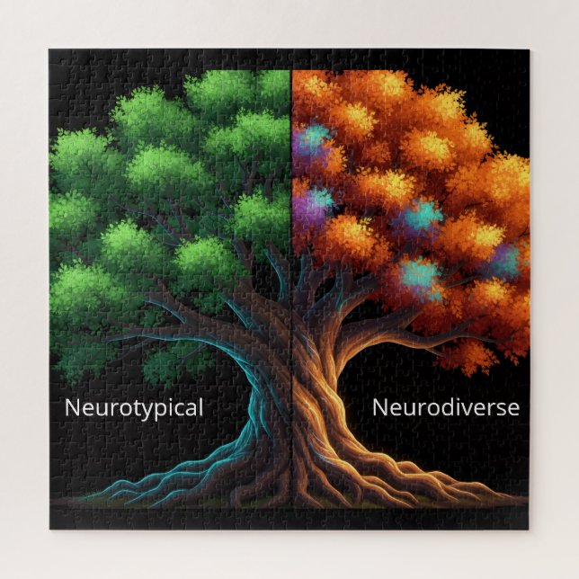 Quebra-cabeça Neurotípico vs. Neurodiverso (Vertical)