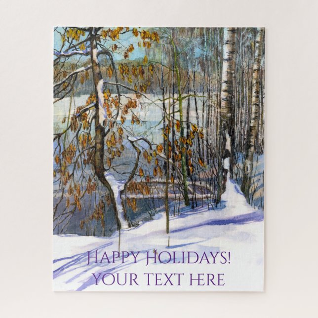 Quebra-cabeça Neve caiu Aquarela (Vertical)