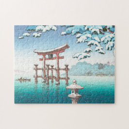 Quebra-cabeça Neve em Miyajima hanga cenário de inverno galeria