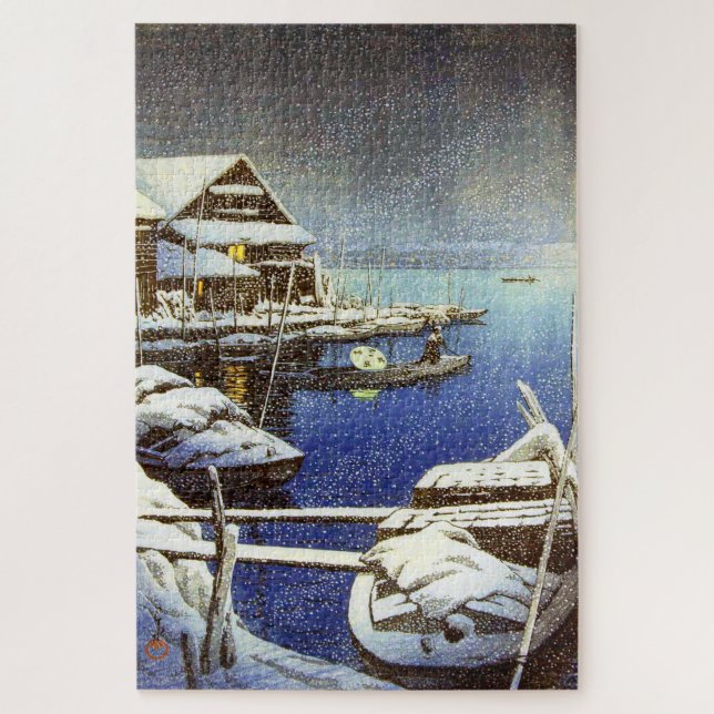 Quebra-cabeça Neve em Mukojima Kawase Hasui 1931 (Vertical)