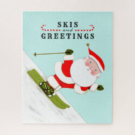 Quebra-cabeça neve esquiando esquiadores presentes de férias jig