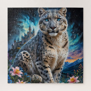 Quebra-cabeça Neve Leopardo - estrelas do Castelo de Jigsera Que